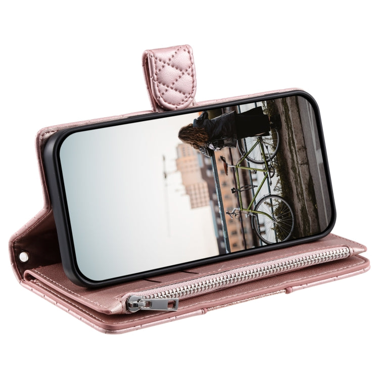 For Xiaomi 14T Glitter Lattice Zipper Wallet Leather Phone Case