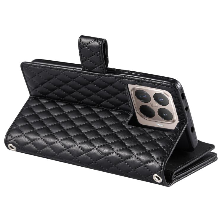 For Xiaomi 15T Pro Glitter Lattice Zipper Wallet Leather Phone Case