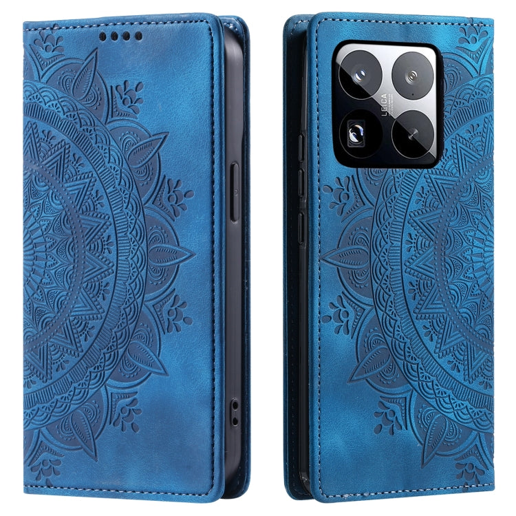 For Xiaomi 15 Pro Totem Embossed Magnetic Leather Phone Case