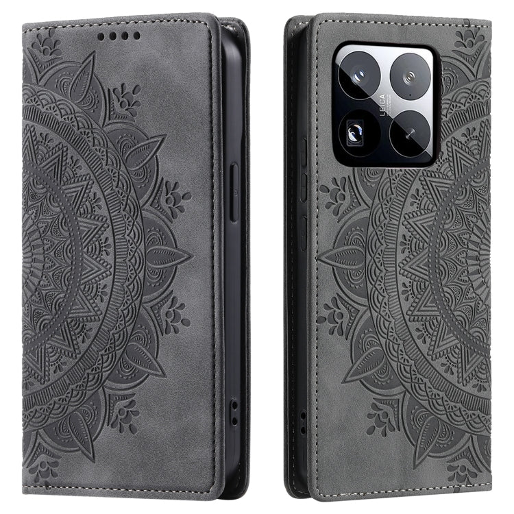 For Xiaomi 15 Pro Totem Embossed Magnetic Leather Phone Case