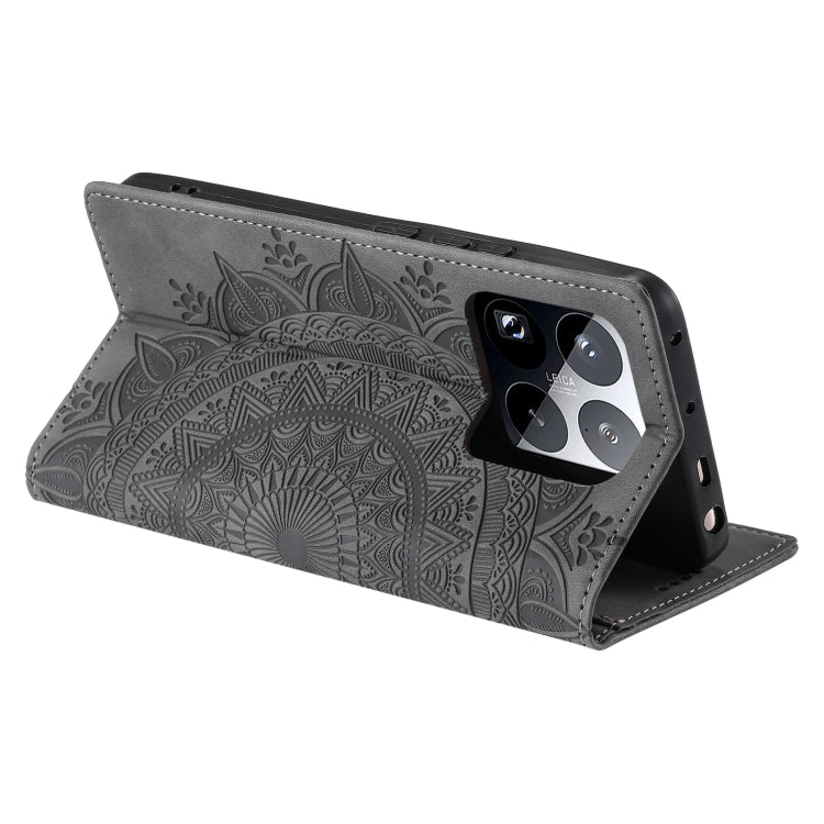 For Xiaomi 15 Pro Totem Embossed Magnetic Leather Phone Case