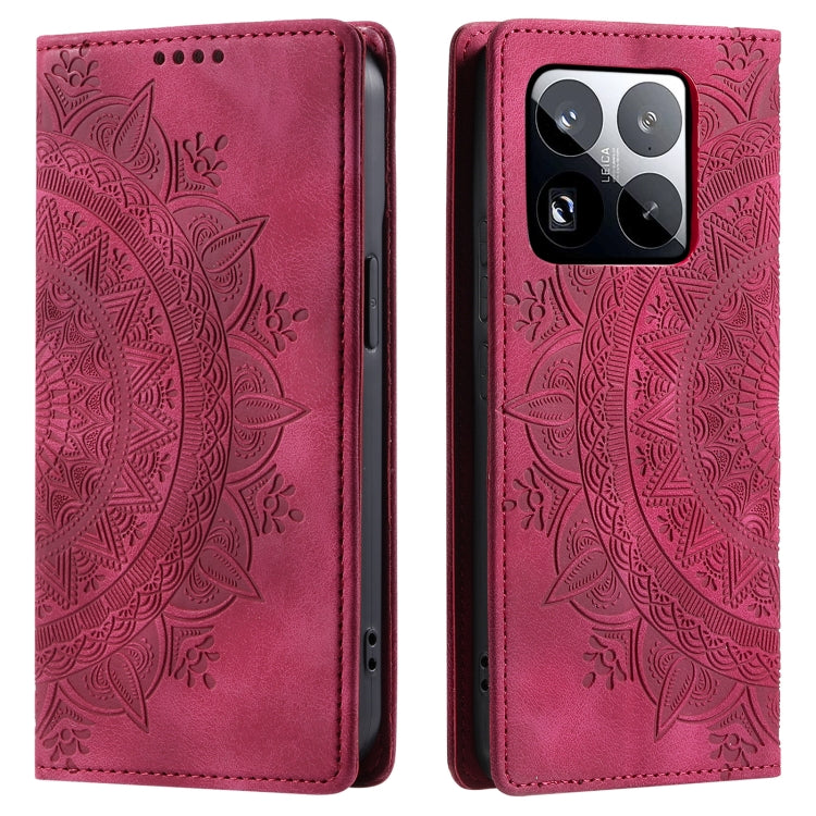 For Xiaomi 15 Pro Totem Embossed Magnetic Leather Phone Case