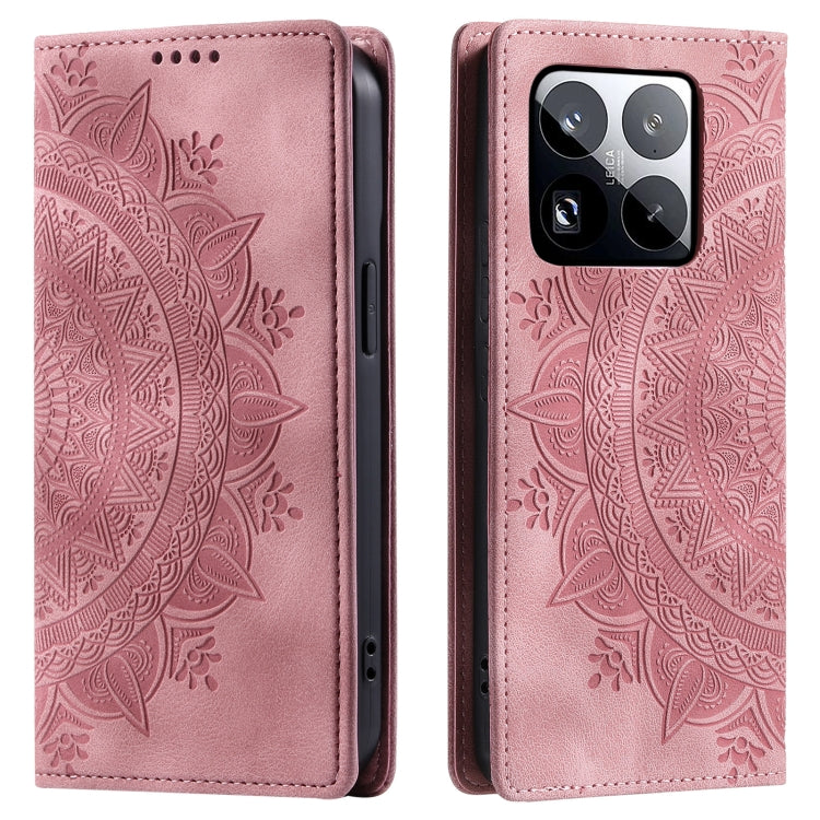 For Xiaomi 15 Pro Totem Embossed Magnetic Leather Phone Case