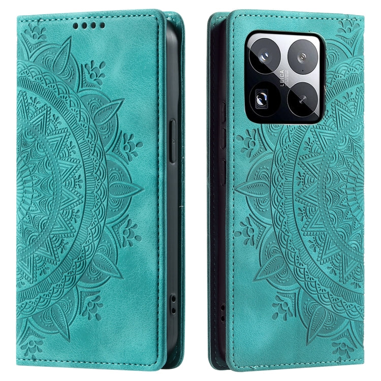 For Xiaomi 15 Pro Totem Embossed Magnetic Leather Phone Case