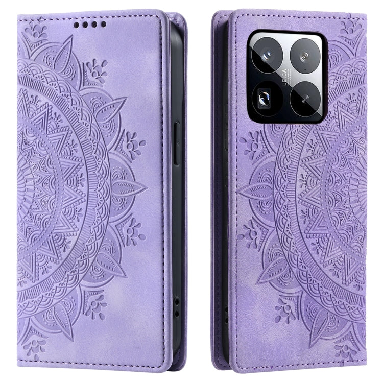 For Xiaomi 15 Pro Totem Embossed Magnetic Leather Phone Case