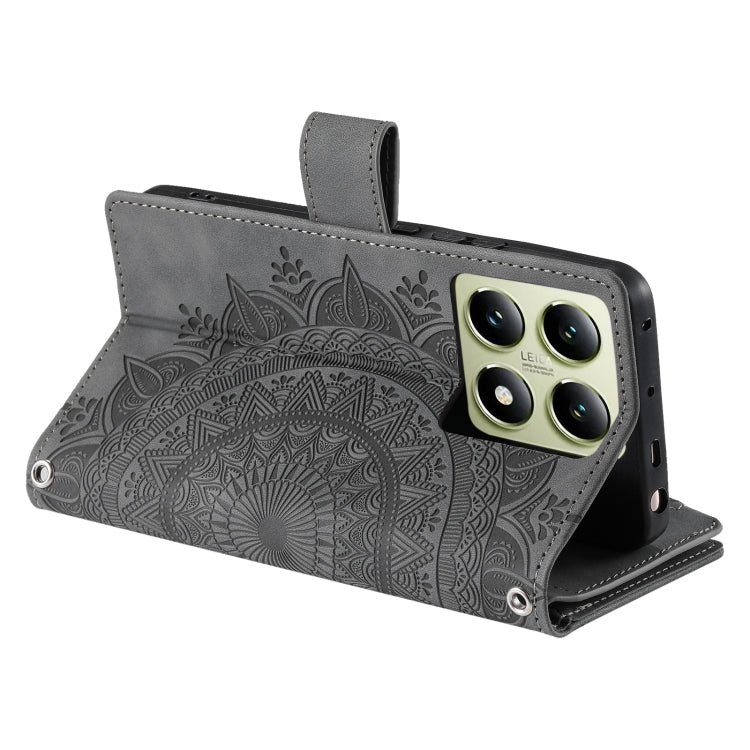 For Xiaomi 14T Multi-Card Totem Zipper Leather Phone Case