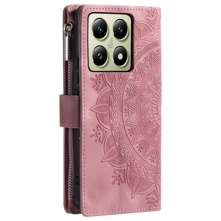 For Xiaomi 14T Pro Multi-Card Totem Zipper Leather Phone Case