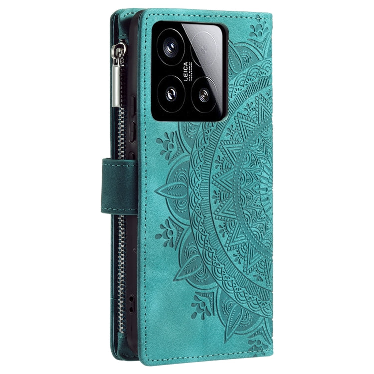 For Xiaomi 15 Multi-Card Totem Zipper Leather Phone Case