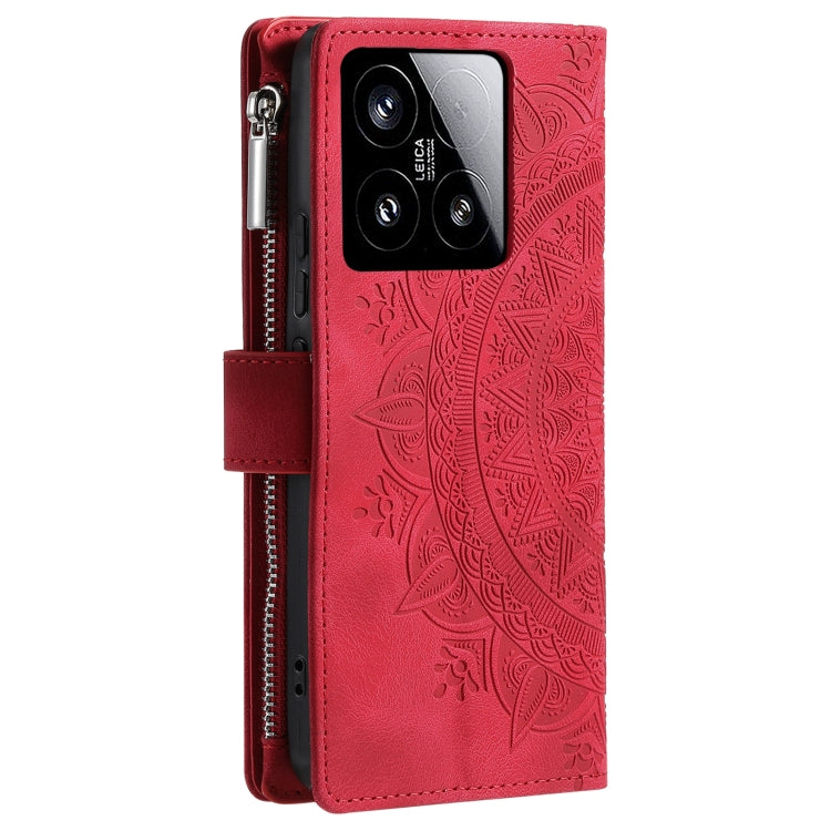 For Xiaomi 15 Multi-Card Totem Zipper Leather Phone Case