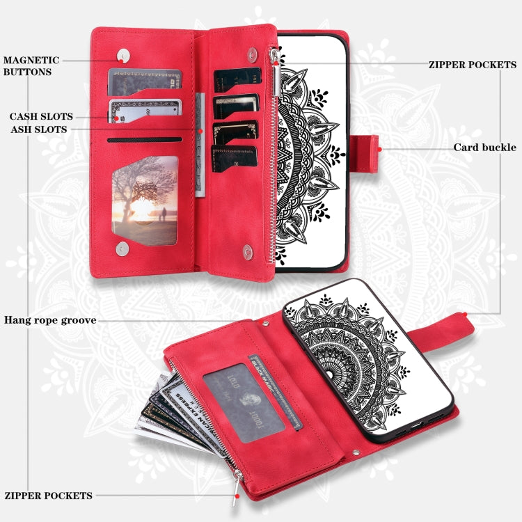For Xiaomi 15 Multi-Card Totem Zipper Leather Phone Case