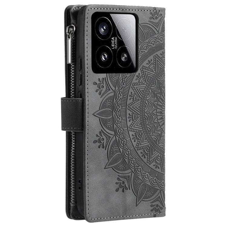 For Xiaomi 15 Multi-Card Totem Zipper Leather Phone Case