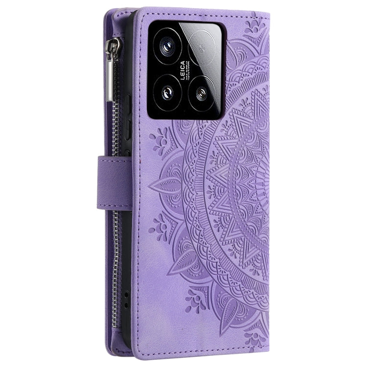 For Xiaomi 15 Multi-Card Totem Zipper Leather Phone Case