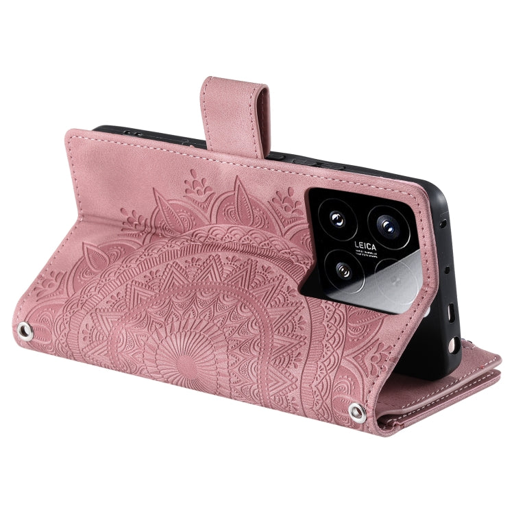For Xiaomi 15 Multi-Card Totem Zipper Leather Phone Case
