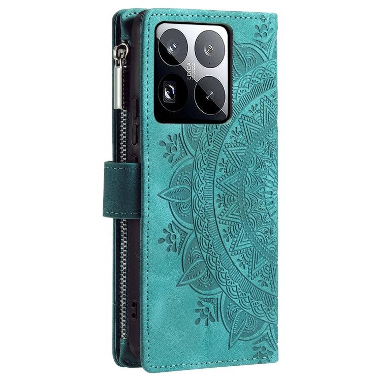 For Xiaomi 15 Pro Multi-Card Totem Zipper Leather Phone Case