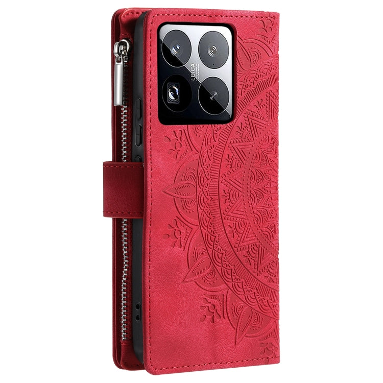 For Xiaomi 15 Pro Multi-Card Totem Zipper Leather Phone Case