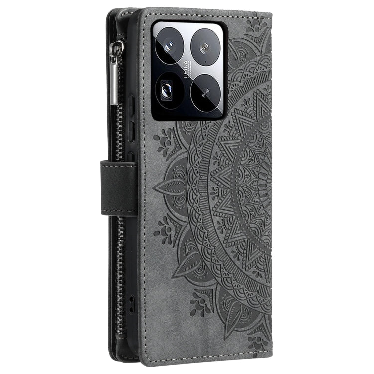 For Xiaomi 15 Pro Multi-Card Totem Zipper Leather Phone Case