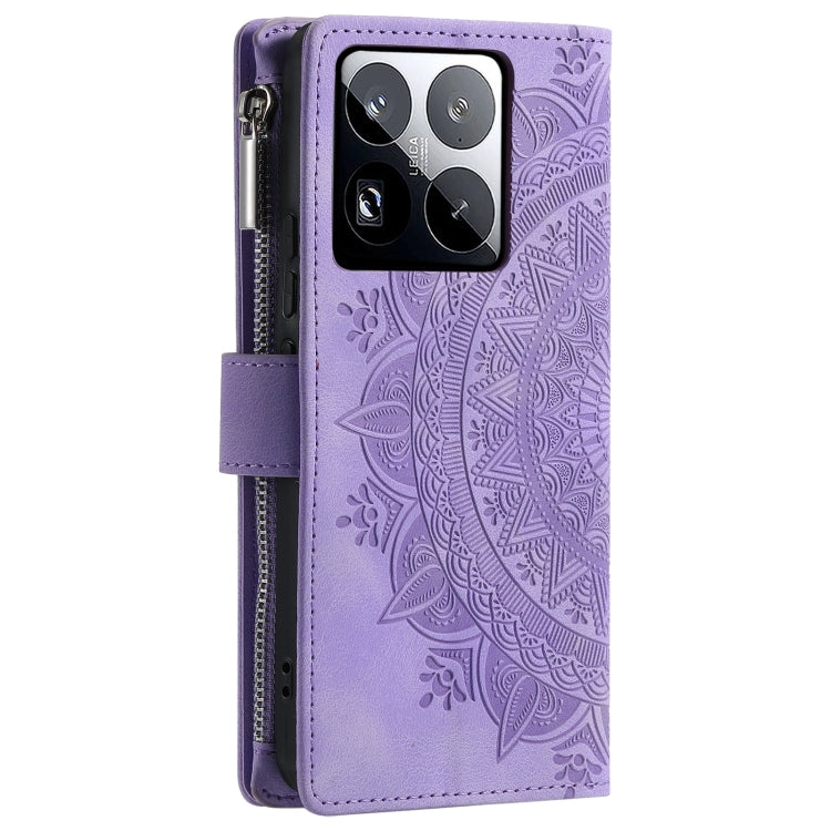 For Xiaomi 15 Pro Multi-Card Totem Zipper Leather Phone Case