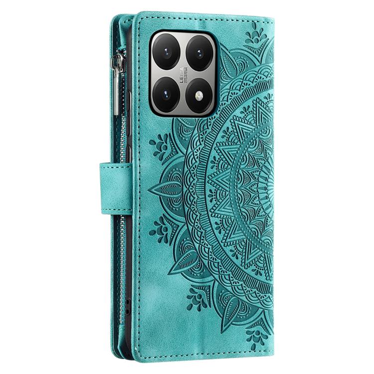 For Xiaomi 15T Multi-Card Totem Zipper Leather Phone Case