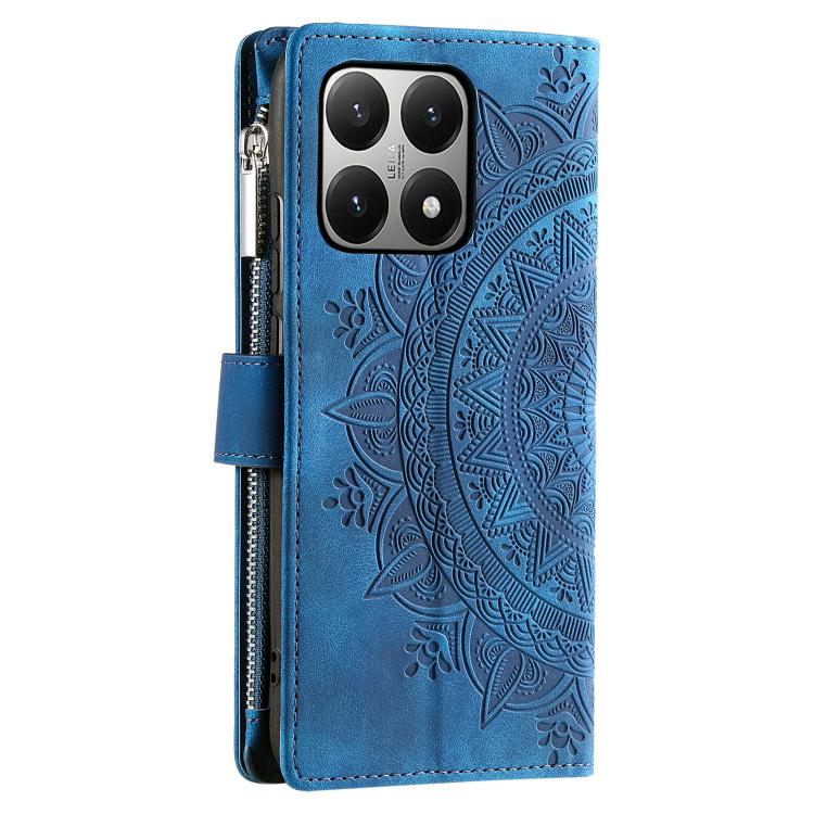 For Xiaomi 15T Multi-Card Totem Zipper Leather Phone Case