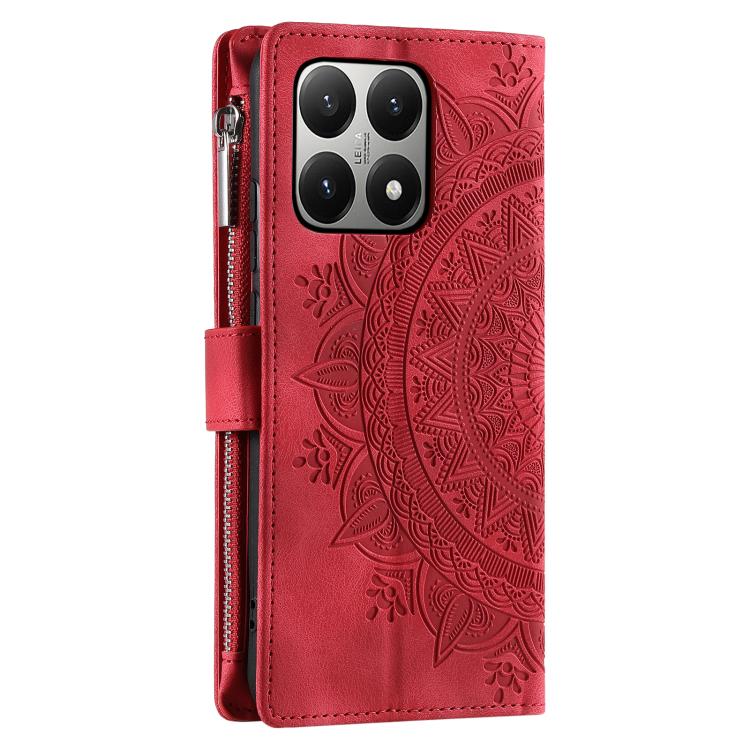 For Xiaomi 15T Multi-Card Totem Zipper Leather Phone Case