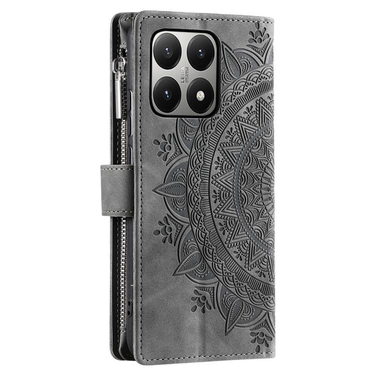 For Xiaomi 15T Multi-Card Totem Zipper Leather Phone Case