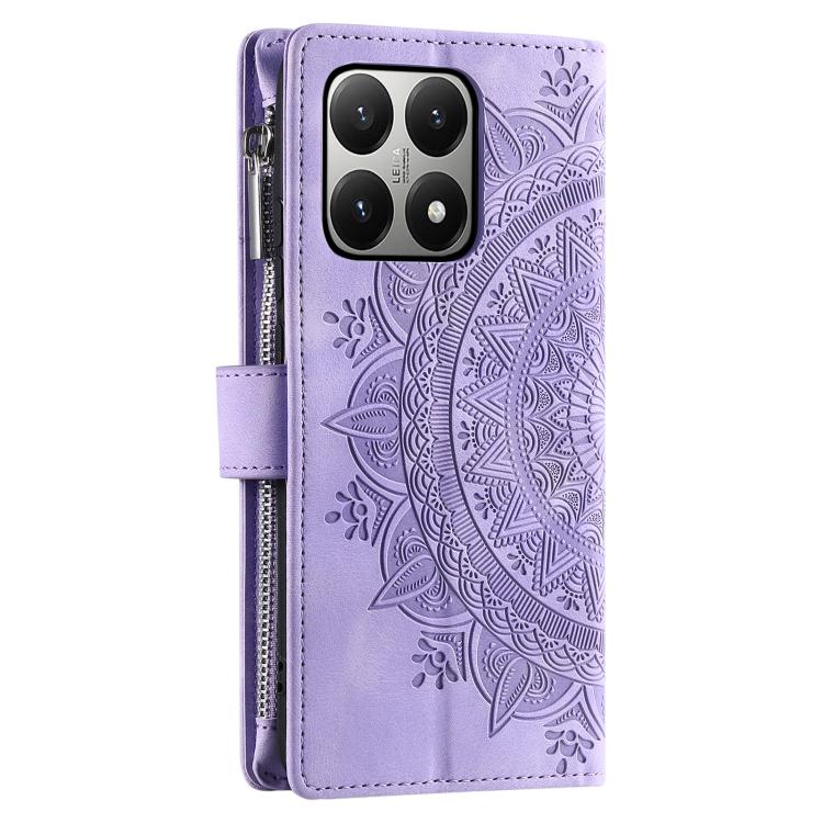 For Xiaomi 15T Multi-Card Totem Zipper Leather Phone Case