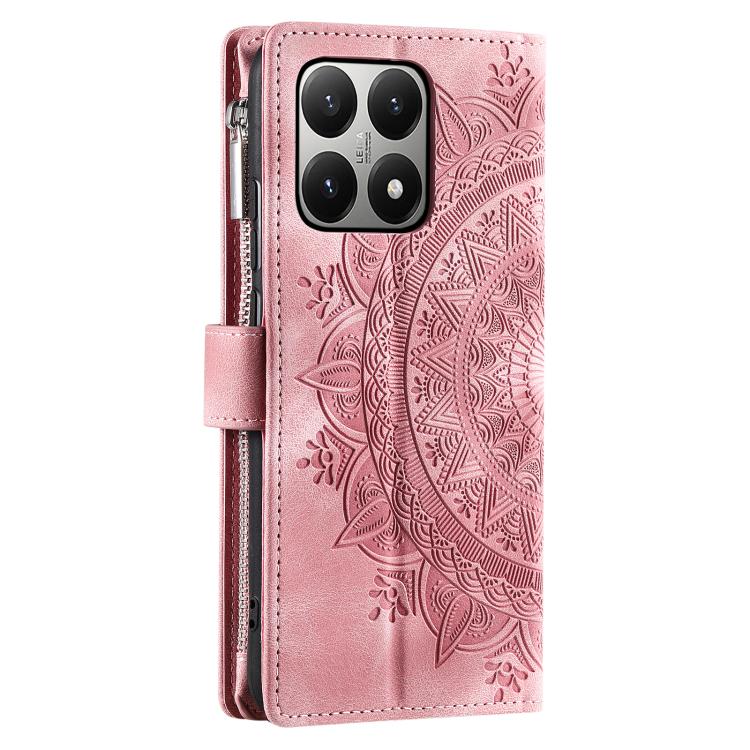For Xiaomi 15T Multi-Card Totem Zipper Leather Phone Case