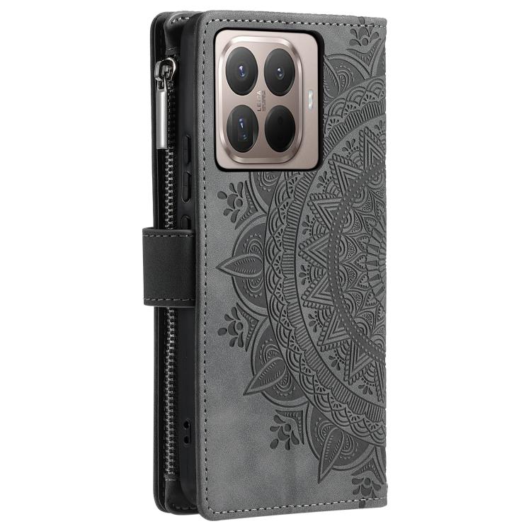 For Xiaomi 15T Pro Multi-Card Totem Zipper Leather Phone Case
