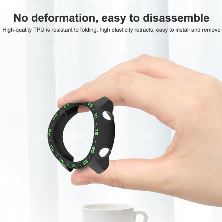 For Garmin Forerunner 245 / 245M Smart Watch TPU Protective Case, Color:Black+Blue