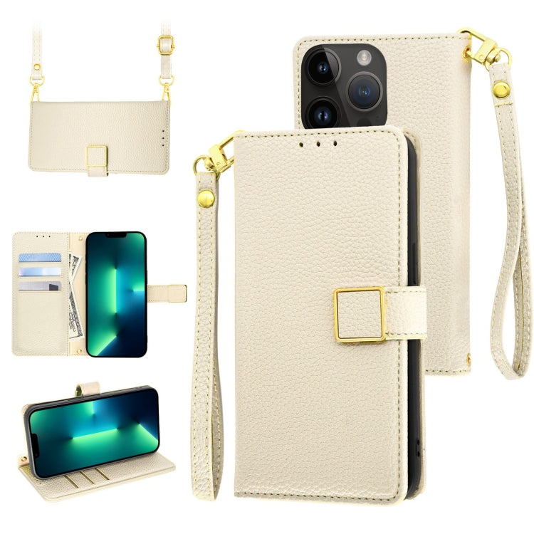 For iPhone 13 Pro Crossbody Litchi Texture Square Buckle Leather Phone Case