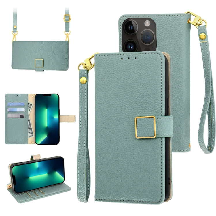For iPhone 13 Pro Crossbody Litchi Texture Square Buckle Leather Phone Case