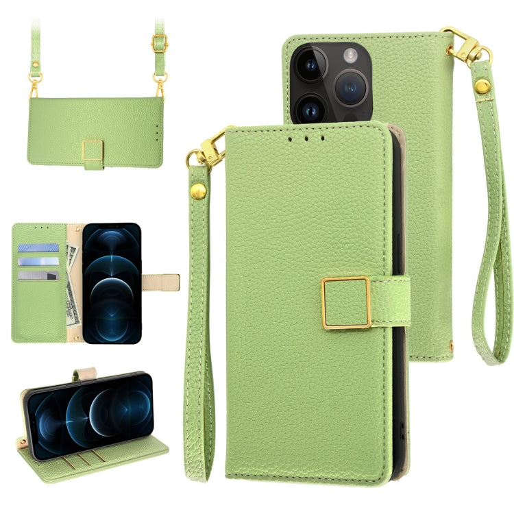 For iPhone 12 Pro Max Crossbody Litchi Texture Square Buckle Leather Phone Case