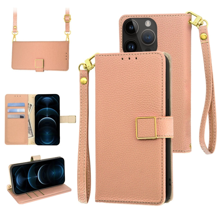 For iPhone 12 Pro Max Crossbody Litchi Texture Square Buckle Leather Phone Case