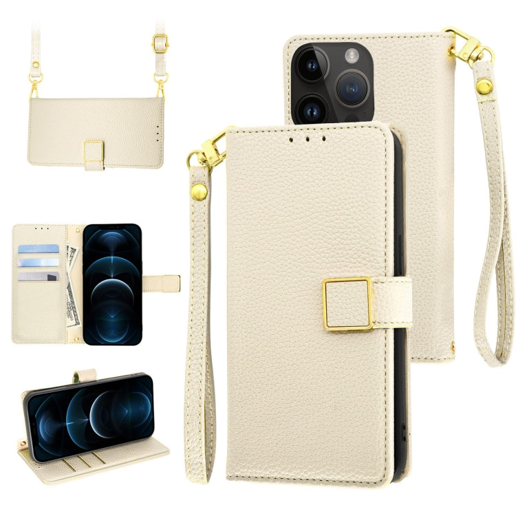 For iPhone 12 Pro Max Crossbody Litchi Texture Square Buckle Leather Phone Case