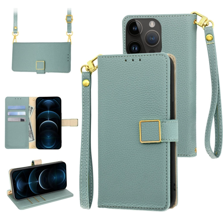 For iPhone 12 Pro Max Crossbody Litchi Texture Square Buckle Leather Phone Case
