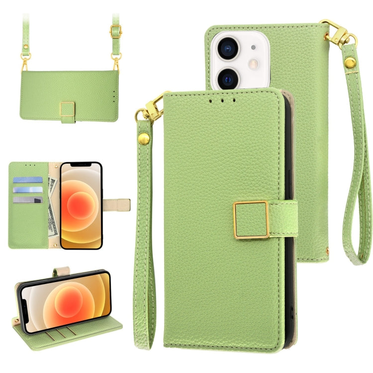 For iPhone 12 mini Crossbody Litchi Texture Square Buckle Leather Phone Case