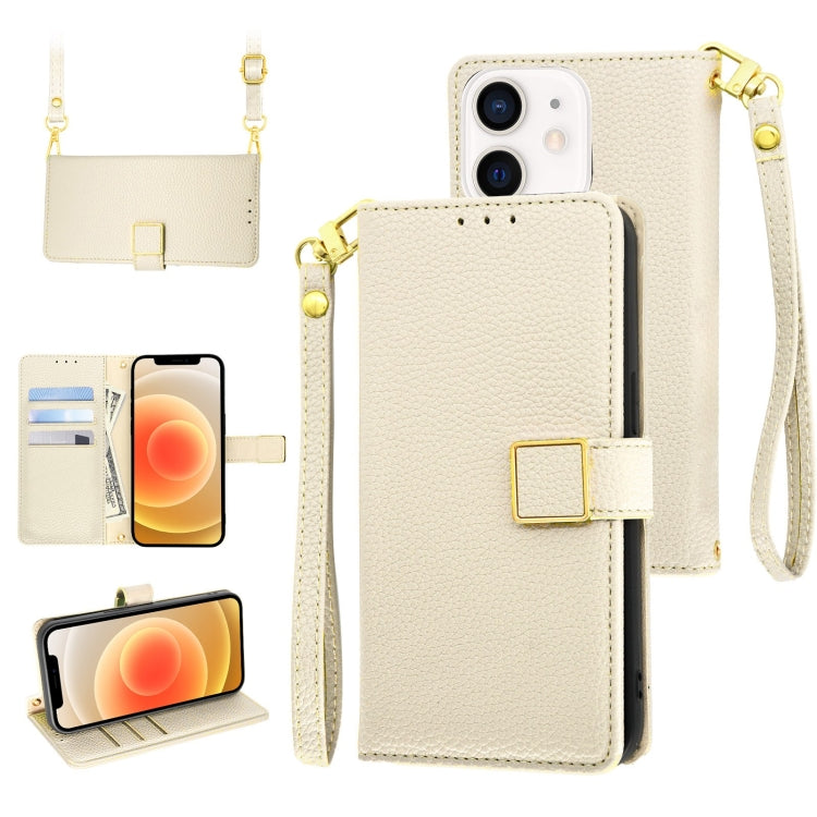 For iPhone 12 mini Crossbody Litchi Texture Square Buckle Leather Phone Case