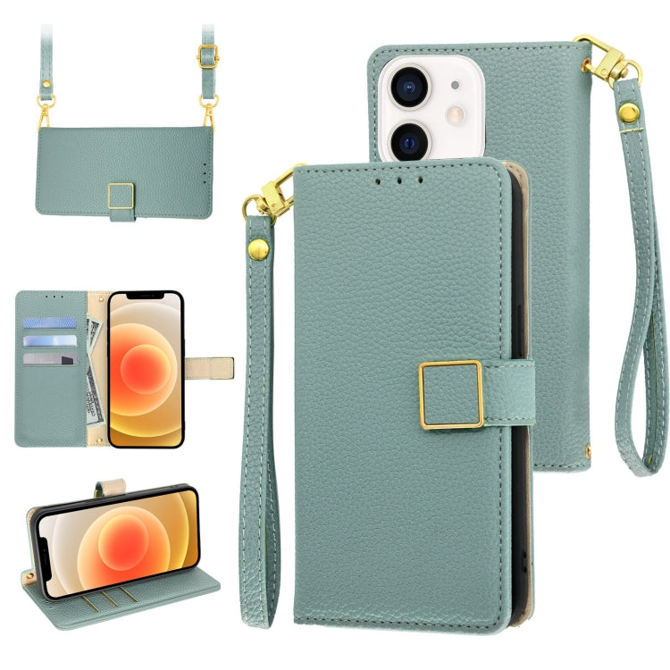 For iPhone 12 mini Crossbody Litchi Texture Square Buckle Leather Phone Case