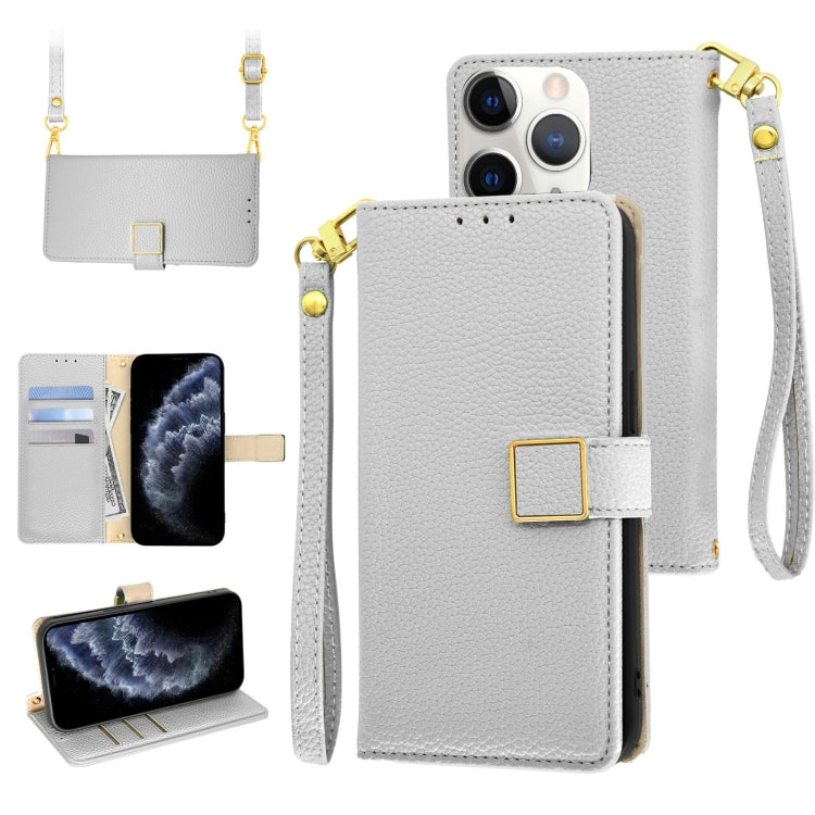 For iPhone 11 Pro Max Crossbody Litchi Texture Square Buckle Leather Phone Case