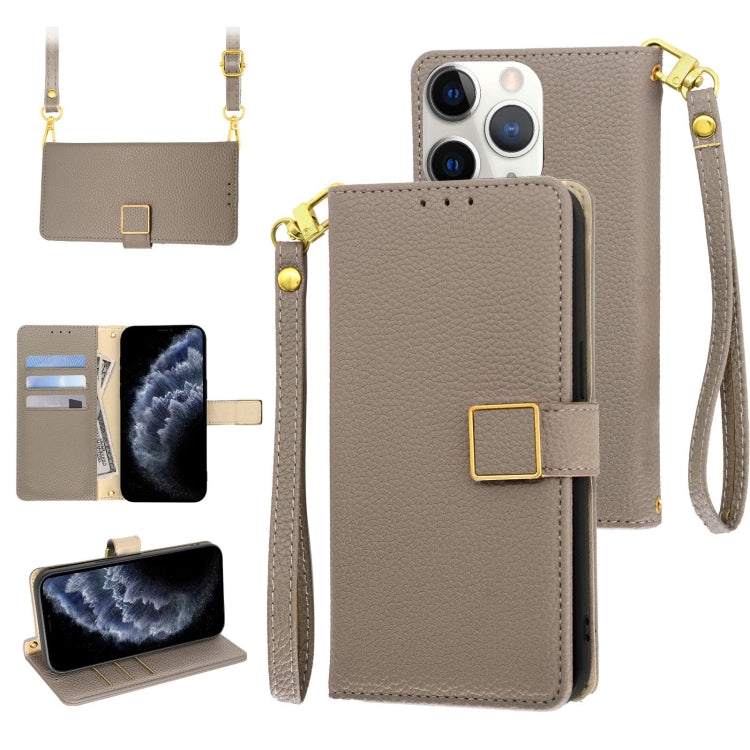 For iPhone 11 Pro Max Crossbody Litchi Texture Square Buckle Leather Phone Case