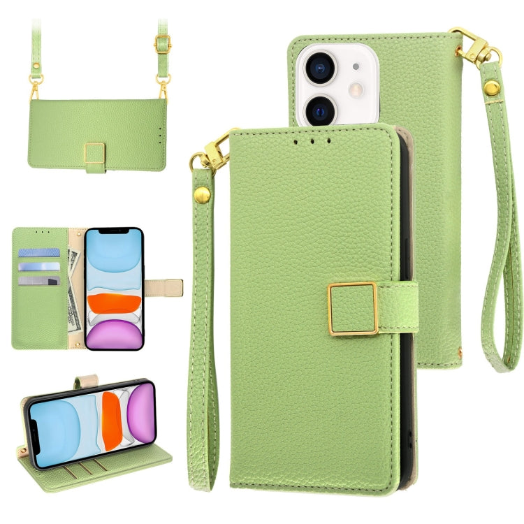 For iPhone 11 Crossbody Litchi Texture Square Buckle Leather Phone Case