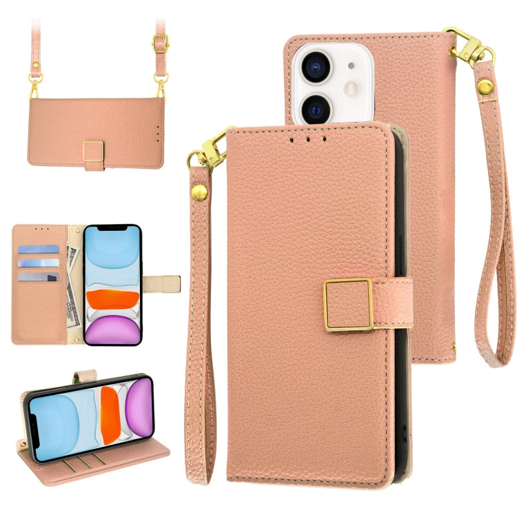 For iPhone 11 Crossbody Litchi Texture Square Buckle Leather Phone Case
