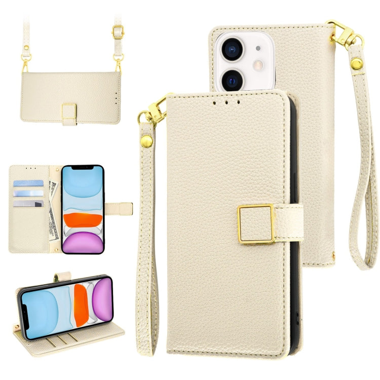 For iPhone 11 Crossbody Litchi Texture Square Buckle Leather Phone Case