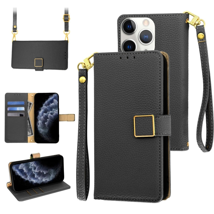 For iPhone 11 Pro Crossbody Litchi Texture Square Buckle Leather Phone Case