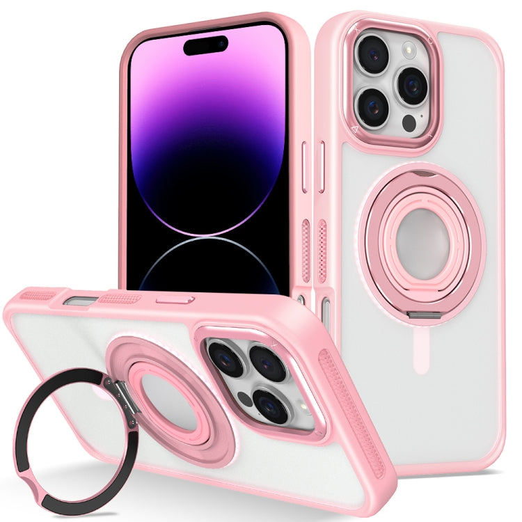 For iPhone 14 Pro Max Skin Feel Matte 360 Degree Rotating Silicone Ring Holder Phone Case