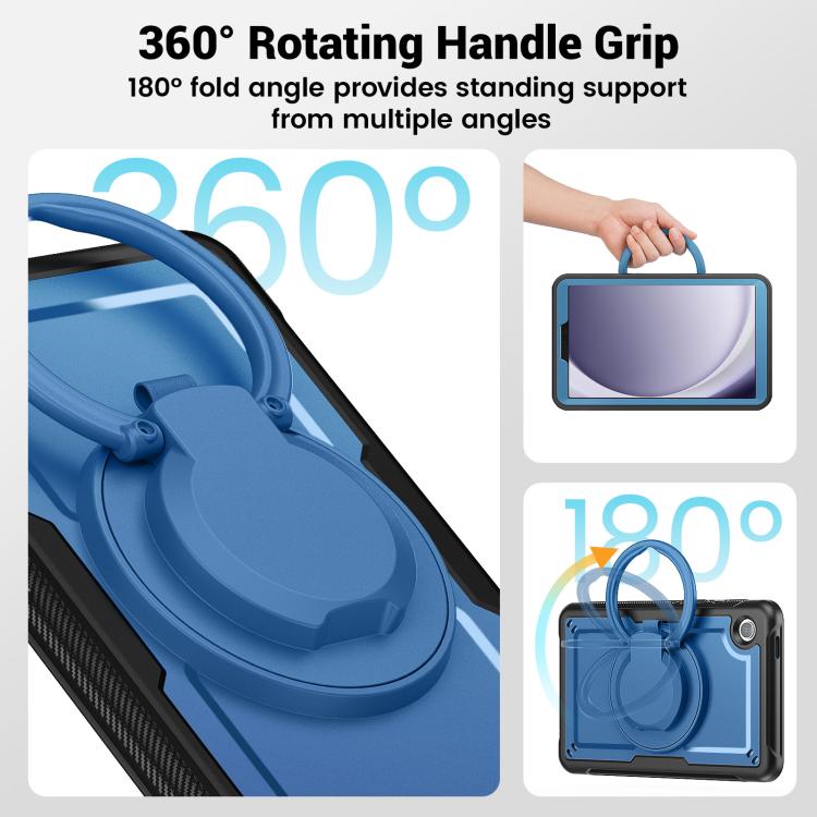 For Samsung Galaxy Tab A11 / A9 Honeycomb Hybrid Tablet Case with Handle Holder & Strap