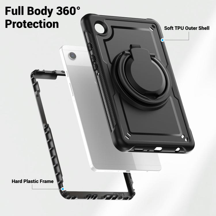 For Samsung Galaxy Tab A11 / A9 Honeycomb Hybrid Tablet Case with Handle Holder & Strap