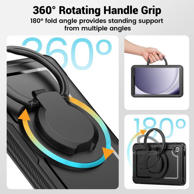 For Samsung Galaxy Tab A11 / A9 Honeycomb Hybrid Tablet Case with Handle Holder & Strap