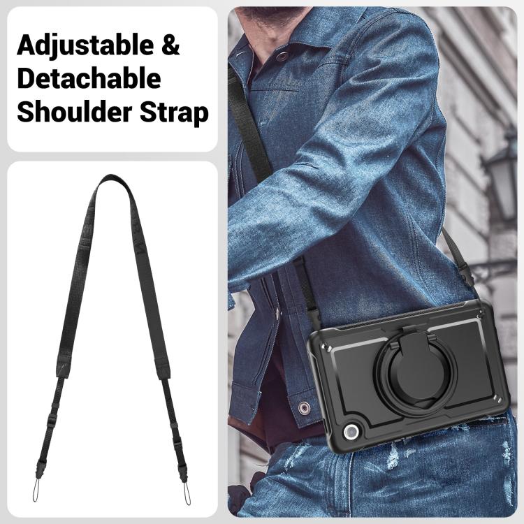 For Samsung Galaxy Tab A11 / A9 Honeycomb Hybrid Tablet Case with Handle Holder & Strap