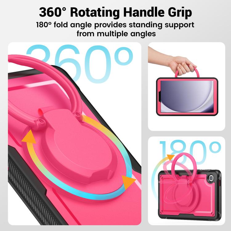 For Samsung Galaxy Tab A11 / A9 Honeycomb Hybrid Tablet Case with Handle Holder & Strap